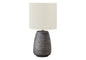Lighting, 19'h, Table Lamp, Grey Ceramic, Ivory / Cream Shade, Contemporary
