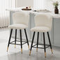 25.79'' modern style barstool, with white seats, black metal legs, and gold - tipped ends,suitable for various decoration styles