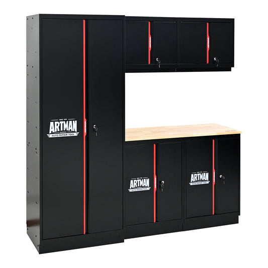 Steel Filing Cabinet With Compartments For Office Use, Storage, File Storage, Archives, And High and Low Cabinets with Black and Red finish
