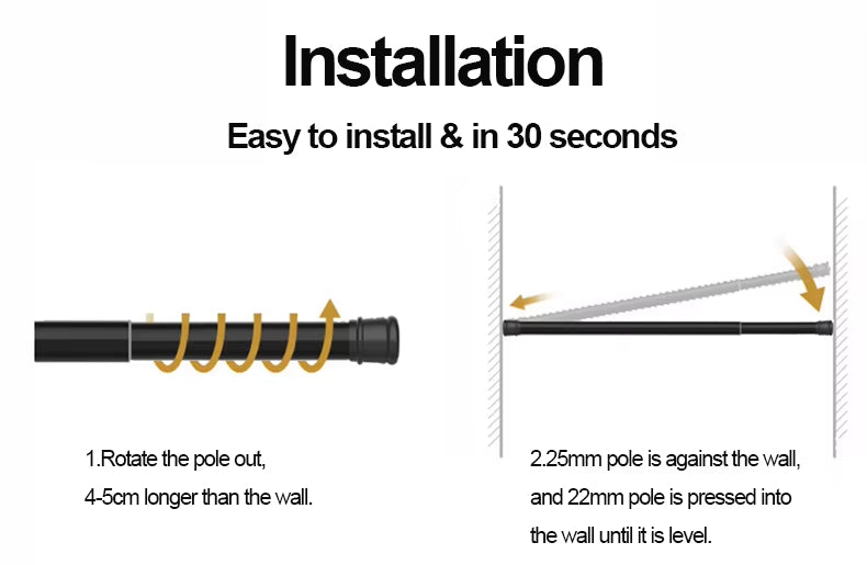 Wholesale Factory Produce Aluminum Metal Bathroom Telescopic Shower Curtain Rod Eco-friendly