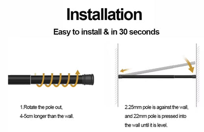 Wholesale Factory Produce Aluminum Metal Bathroom Telescopic Shower Curtain Rod Eco-friendly