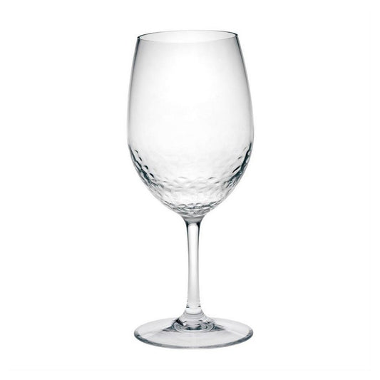 LeadingWare Tritan Hammer Plastic Wine Glasses Set of 4, Unbreakable, BPA Free, Clear, 20oz