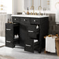 36' Bathroom Vanity Cabinet with Sink Top Combo Set , Black ,Single Sink,Shaker Cabinet with Soft Closing Door and 3 Drawers