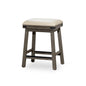 24' Counter Stool, Weathered Gray Finish, French Gray Leather Seat
