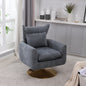 Classic Mid-Century 360-degree Swivel  Accent Chair, Dusty Blue Linen