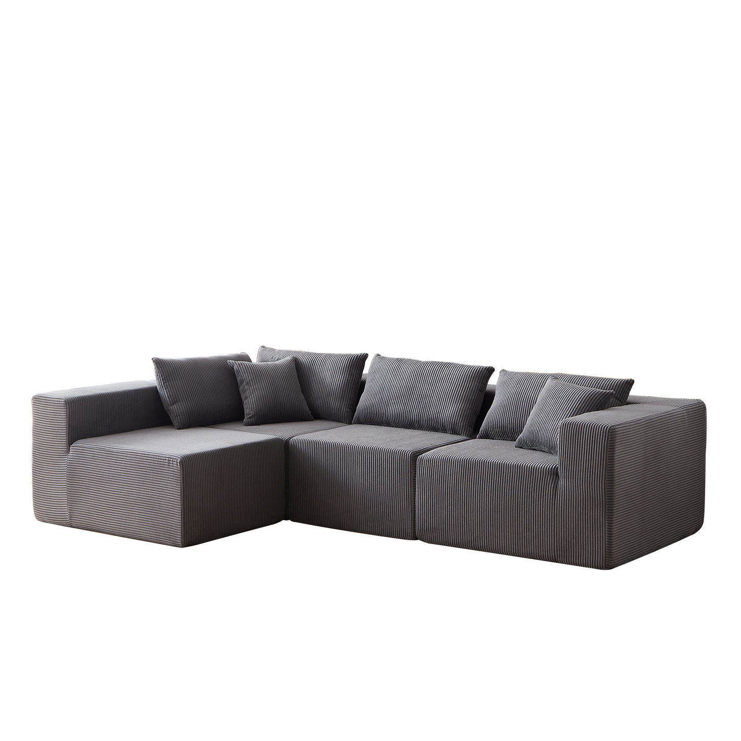 104-Inch Corduroy Modular L Shaped Sectional Sofa,Luxury Floor Couch Set,Upholstered Indoor Furniture,Foam-Filled Compressed Sofa for Living Room,Bedroom,4 PC Free Combination