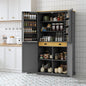 [Assembly Video Provided]TOPMAX 40.2x20x71.3inch High Freestanding Kitchen Pantry Large Cupboard Storage Cabinet with 2 Drawers, 2 Adjustable Shelves, 8 Door Shelves for Kitchen, Dining Room,Gray