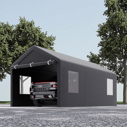 10x20ft gazebo party tent heavy duty canopy carport outdoor portable garage grey