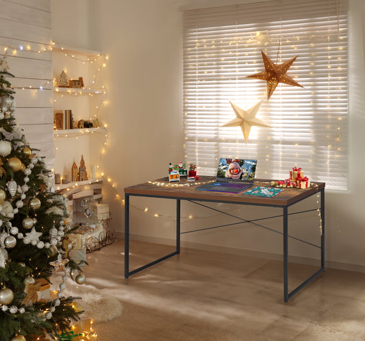 Bob Weathered Oak & Black Finish Writing Desk