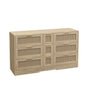 Natural Rattan Locker with 9 Drawers and Metal Handles for Kitchen, Living Room, Bedroom