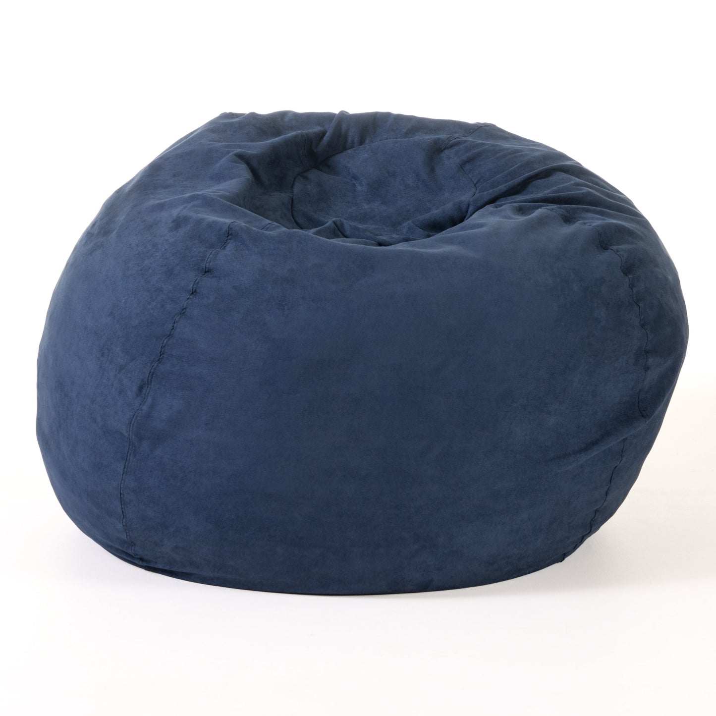 Comfortable High-Density Shredded Foam Bean Bag Chair with Removable Microsuede Cover, Midnight Blue