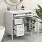 30'' Bathroom Vanity with Top Sink, Modern Bathroom Storage Cabinet with 2 Drawers and a Tip-out Drawer, Single Sink Bathroom Vanity