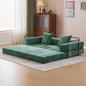 Floor Couch,Compression Sofa,Convertible Floor Sofa Bed-with Pillow Back Support Armrest,Comfy Futon Couch Lounge Sleeper Bed,Chenille fabric,for Living Room Bedroom (dark green)