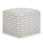Noreen - Square Pouf - Light Blue / White