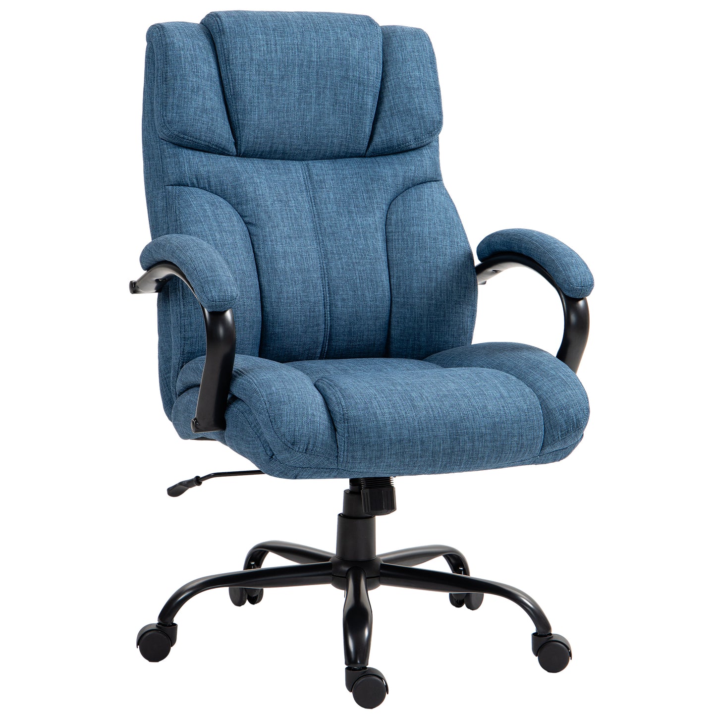 Vinsetto 500lbs Big and Tall Office Chair with Wide Seat, Executive Computer Chair with Adjustable Height, Swivel Wheels and Linen Finish, Blue
