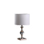 19.75' Satin Nickel Solid Crystal Orb Metal Table Lamp in Silver