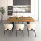 Rectangle extendable dining table for 6-10 people aged effect wood and black 160-200 cm
