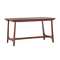 Mid-Century Modern Dining Table with Trestle Base, Walnut Veneer, Solid Wood, 59.5'