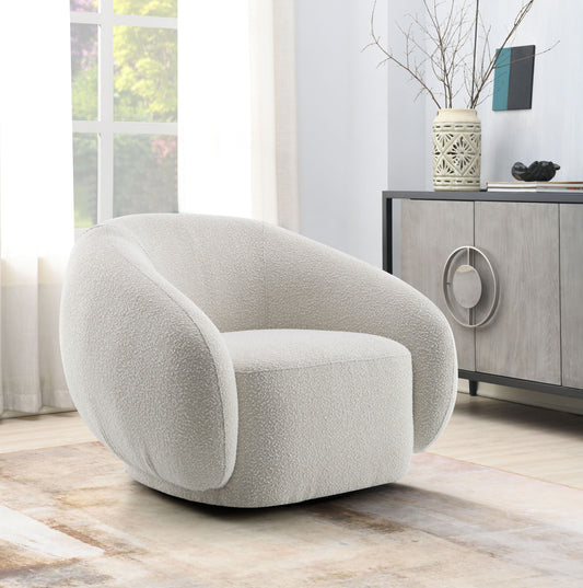 Isabel Beige Boucle Chair W/Swivel