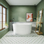 55' Acrylic Freestanding Bathtub, Small Soaking tub, Glossy White, Pop Up Chrome Drain, cUPC Certified