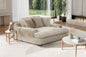 Man Wah Presley Corduroy Chaise Armchair, Latte