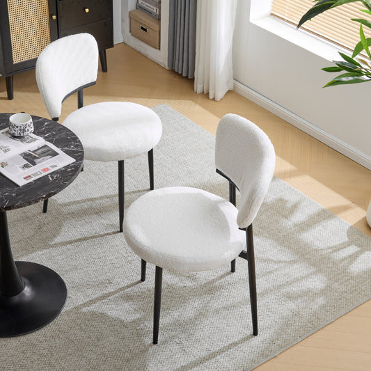 Upholstered Dinning Chair Set of 2-White