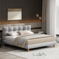 Full Size Upholstered Platform Bed Frame with Cookie-Shaped  Headboard, Easy Assembly, soft and comfortable,Grey
