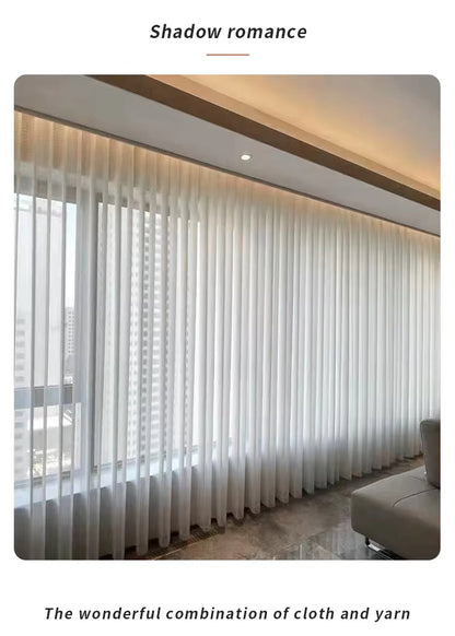 Dream Modern Design Electric Motorized White Vertical Blinds Monet Hanas Rideaux Curtains Cord Drap for Salon or Living Room