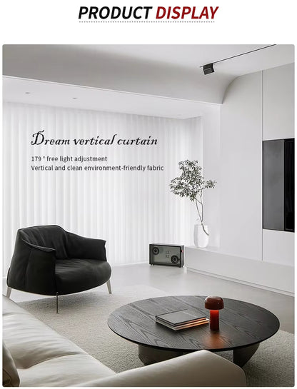 Customized Smart Vertical Sheer Blackout Curtain Blinds Fabrics Remote Control Motorized Vertical Blind for Window