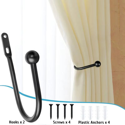 Wall Mount Curtain Tiebacks 2Pcs Curtain Holdback Hooks Eco-friendly Curtain Accessories