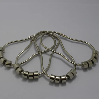 Metal 201 Stainless Steel Rust Resistant Plating Nickel Black Shower Curtain Hooks Rings