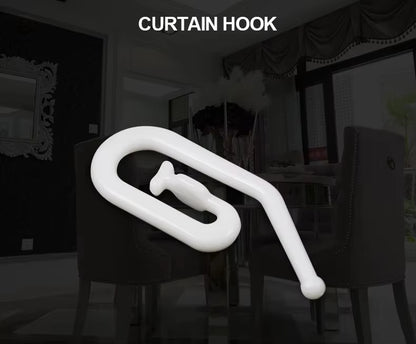 Home Decorative Window Drapery Hook Curtains Hook Eco-friendly Plastic Nature White Contemporary Curtain Pin Hook