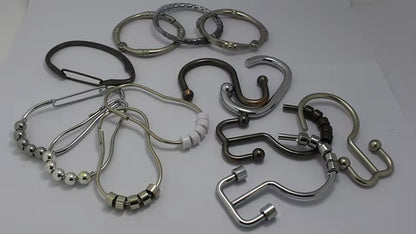 Metal 201 Stainless Steel Rust Resistant Plating Nickel Black Shower Curtain Hooks Rings