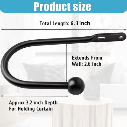 Wall Mount Curtain Tiebacks 2Pcs Curtain Holdback Hooks Eco-friendly Curtain Accessories