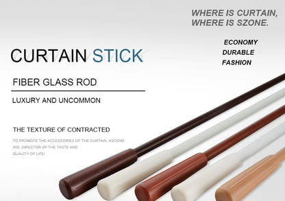 Hot Sale Factory Manufacture Fiberglass Curtain Stick Curtain Wand Pull Curtain Stick