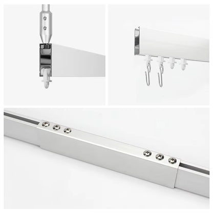 Modern Industrial Style Hospital Curtain Track Smart Curved Aluminium Alloy with Hook Accessories for Home Bathroom