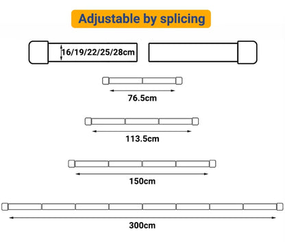 Modern Design Black Adjustable Metal Curtain Rod Set for Window