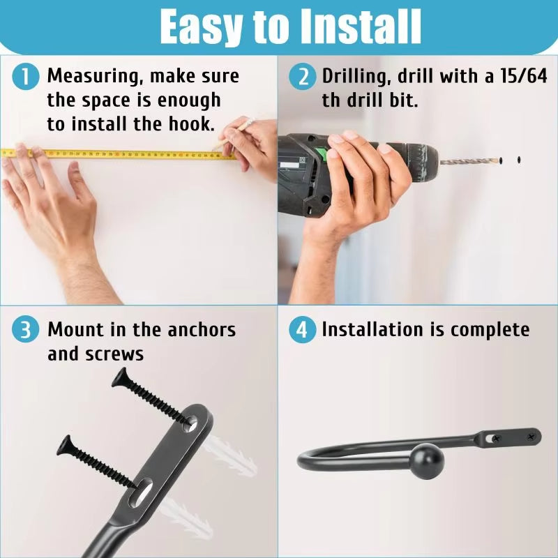 Wall Mount Curtain Tiebacks 2Pcs Curtain Holdback Hooks Eco-friendly Curtain Accessories