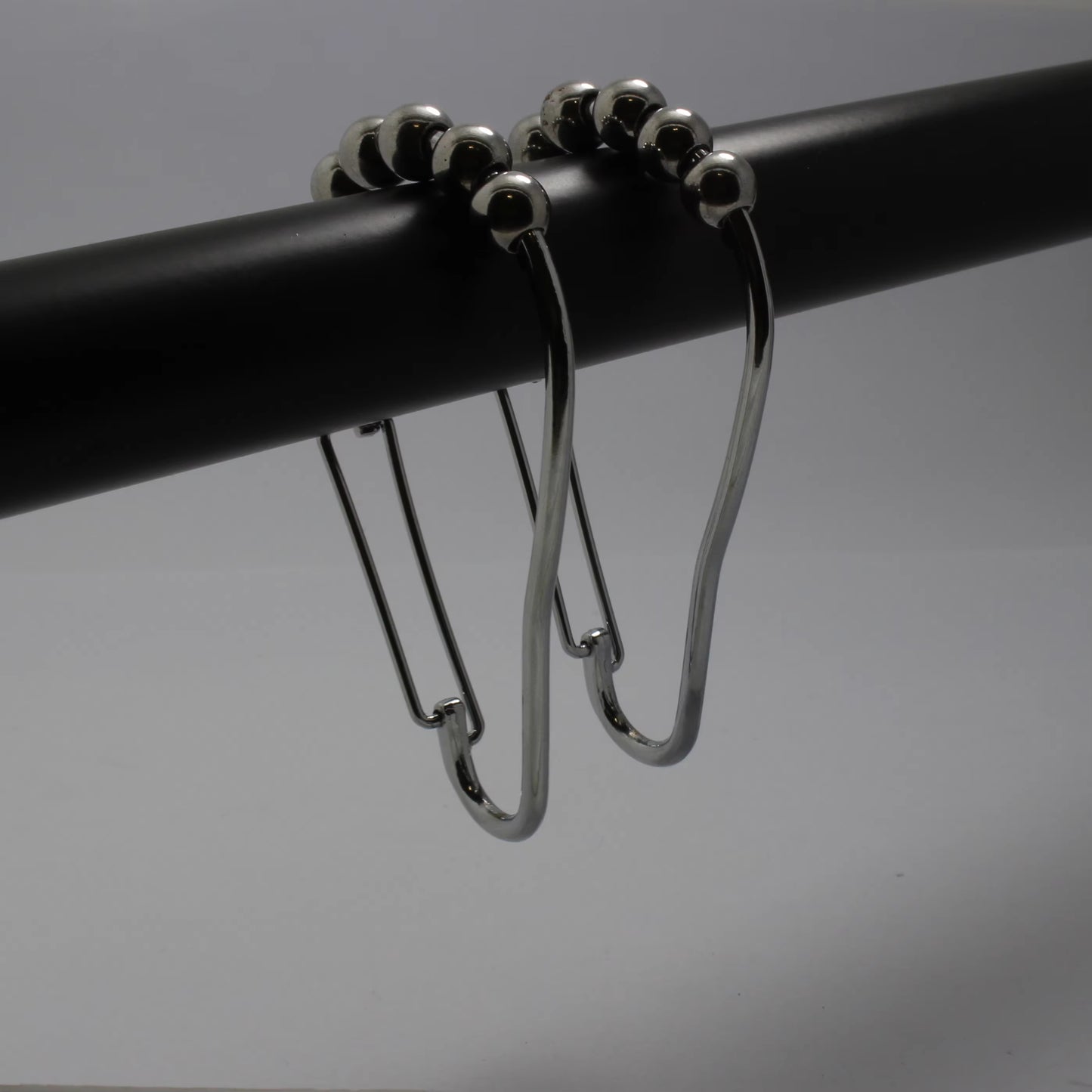 Metal 201 Stainless Steel Rust Resistant Plating Nickel Black Shower Curtain Hooks Rings