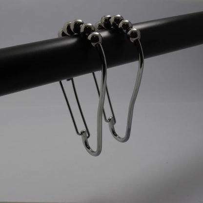 Metal 201 Stainless Steel Rust Resistant Plating Nickel Black Shower Curtain Hooks Rings