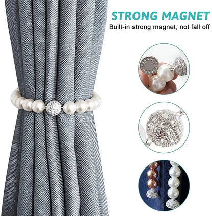Antique White Decoration Magnetic Pearl Curtain Tie Holder Accessories for Curtains