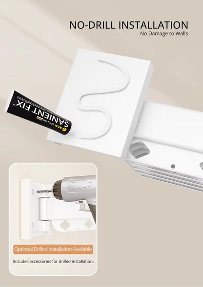 Premium Bathroom Corner Folding Shower Curtain Track Set No Drill Luxury Foldable Shower Curtains