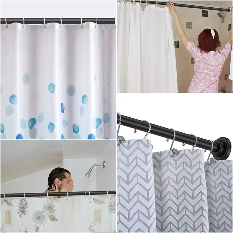 304 Adjustable Tension Rod With Threaded Joints Shower Double Curtain Rods Extendable Curtain Rod