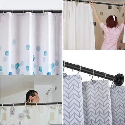 304 Adjustable Tension Rod With Threaded Joints Shower Double Curtain Rods Extendable Curtain Rod
