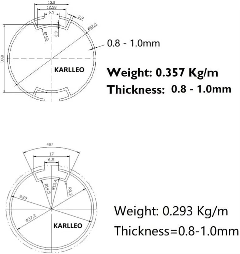 Customized Length 28mm 38mm 50mm Aluminum Roller Blind Tube for Roller Blind Zebra
