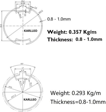 Customized Length 28mm 38mm 50mm Aluminum Roller Blind Tube for Roller Blind Zebra