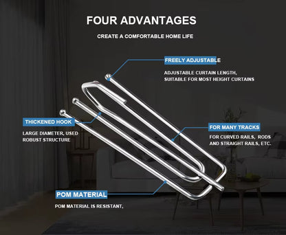 Hot Selling Fork Electroplating Four Claw Hooks Thicken Shower Curtain Hooks Accessories