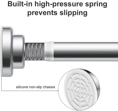 304 Adjustable Tension Rod With Threaded Joints Shower Double Curtain Rods Extendable Curtain Rod