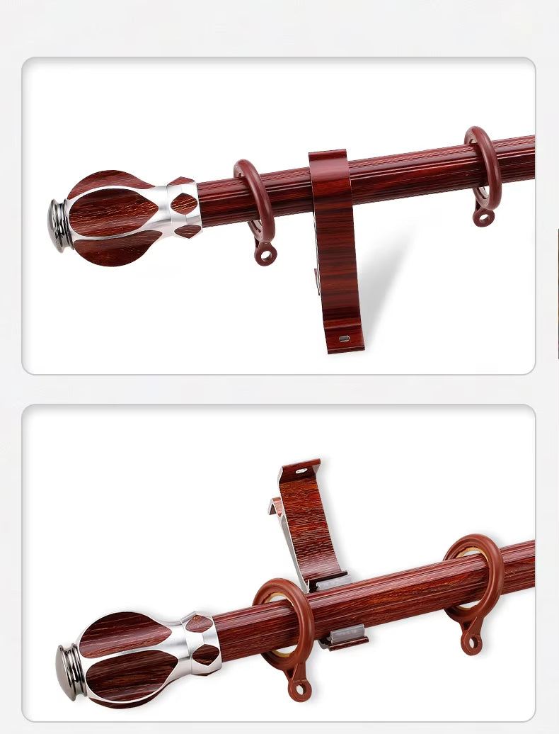 Luxury Wooden Curtain Rods Eco-friendly Decorative Double Curtain Pole Wood Curtain Rods for Windows