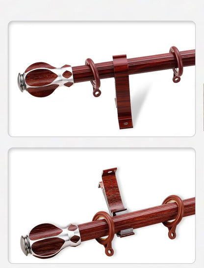 Luxury Wooden Curtain Rods Eco-friendly Decorative Double Curtain Pole Wood Curtain Rods for Windows